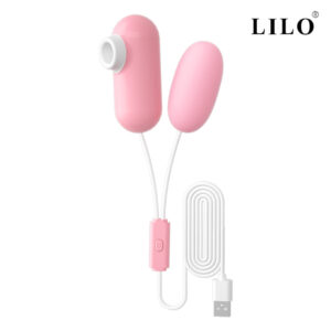 Vibrador Duplo Bullet e Estimulador de Clitóris na cor Rosa com 12 Modos de Vibração