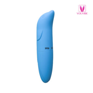Vibrador Golfinho Ponto G Aveludado Disponível em Várias Cores com 1 Modo de Vibração - Azul