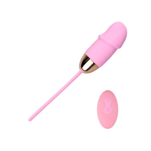 Vibrador Bullet em Formato de Glande na cor Rosa com Controle sem Fio e 10 Modos de Vibração