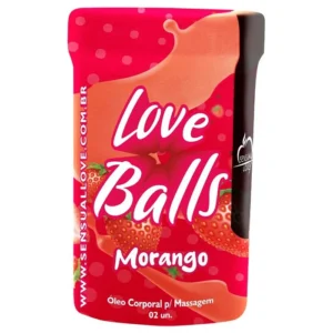 Bolinhas Lubrificantes Beijáveis Love Balls 2 unidades - MORANGO