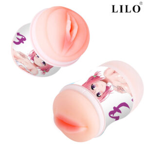 Masturbador Masculino Duplo em Silicone - VAGINA E BOCA