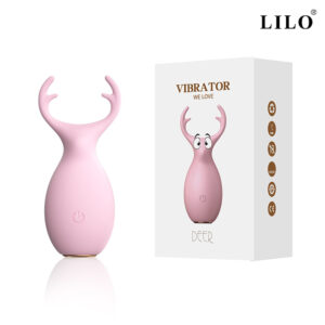 Mini Vibrador em Formato de Veado na cor Rosa com 10 Modos de Vibração - DEER
