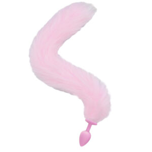 Plug Anal com Silicone e Rabo de Raposa - TAMANHO P NA COR ROSA