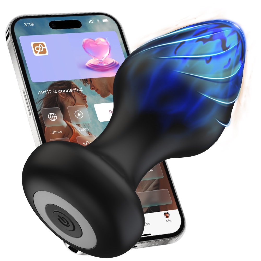 Plug Anal Vibrador com Controle por Aplicativo na Cor Preta