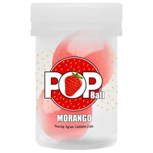 Bolinhas Lubrificantes Beijáveis POP Ball 2 unidades - MORANGO