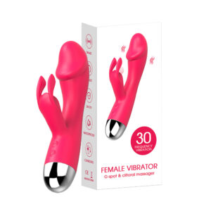 Vibrador Dupla Estimulação na cor Vermelha e 30 Modos de Vibração - RABBIT