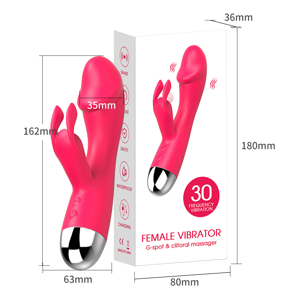Vibrador Dupla Estimulação na cor Vermelha e 30 Modos de Vibração - RABBIT - Imagem 3