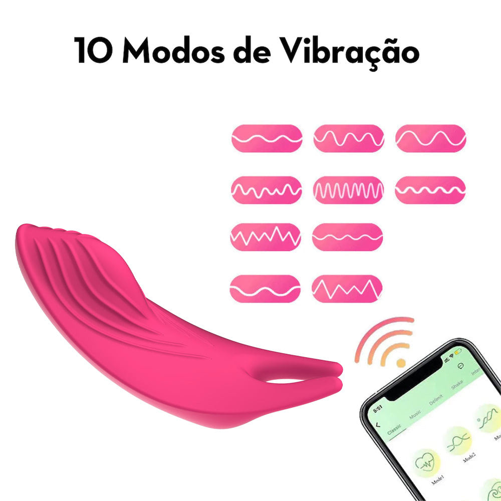 Vibrador de Calcinha com Controle por Aplicativo na Cor Pink com 9 Modos de Vibração - Imagem 4