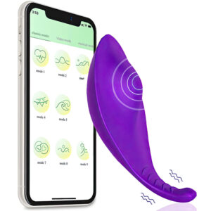 Vibrador de Calcinha com Controle por Aplicativo na Cor Roxa com 10 Modos de Vibração