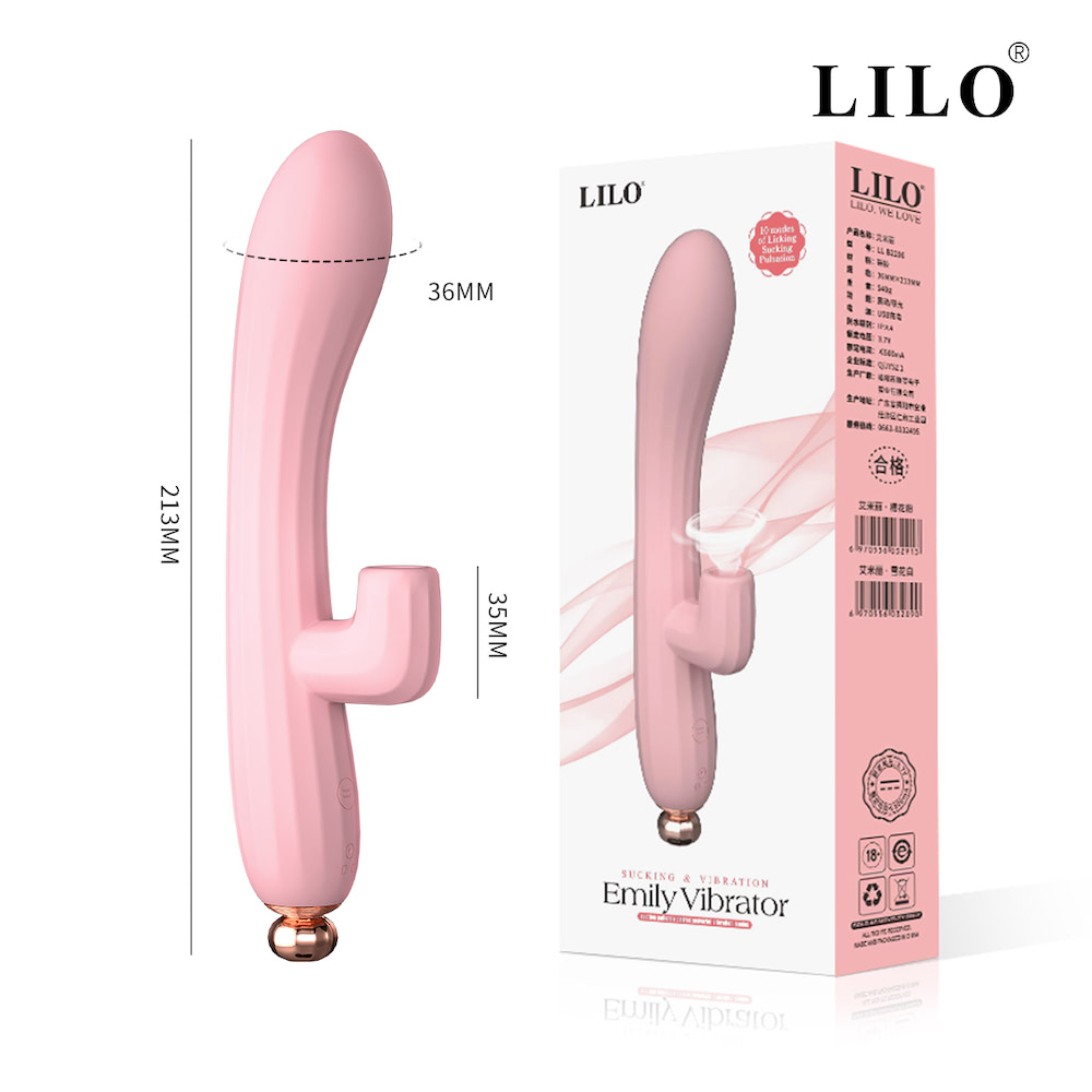 Vibrador Dupla Estimulação na Cor Rosa com10 Modos de Vibração - EMILY - Imagem 3