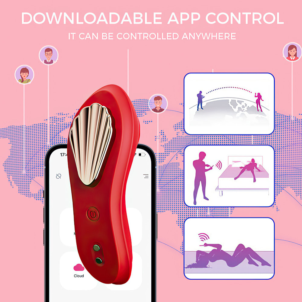 Vibrador de Calcinha com Controle por Aplicativo com Imã Externo na Cor Rosa e 9 Modos de Vibração - Imagem 3