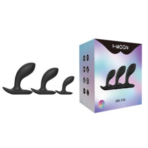 Kit com 3 Tamanhos de Plug Anal (P, M e G) em Silicone - I-MOON
