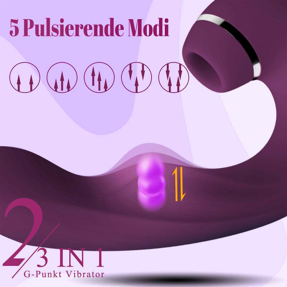 Vibrador Tripla Estimulação na cor Roxa com 10 Modos de Vibração Total, 5 Modos de Pulsação no Meio e 5 Modos de Dedilhar na Ponta - CLAP STICK - Imagem 4